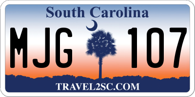 SC license plate MJG107