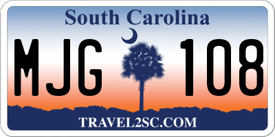 SC license plate MJG108