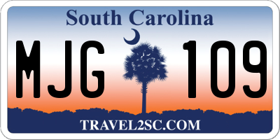 SC license plate MJG109