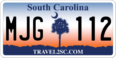 SC license plate MJG112