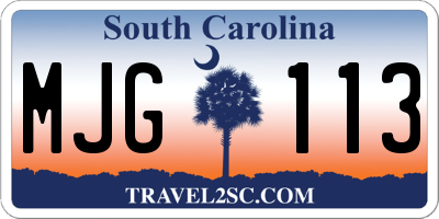 SC license plate MJG113