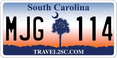 SC license plate MJG114