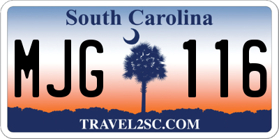SC license plate MJG116