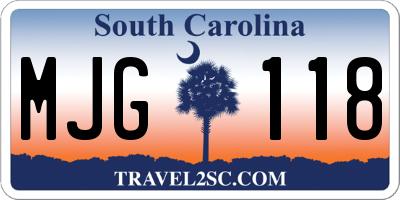 SC license plate MJG118