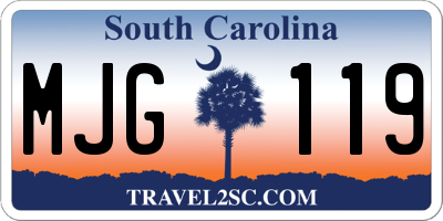 SC license plate MJG119