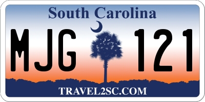 SC license plate MJG121