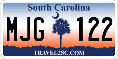 SC license plate MJG122