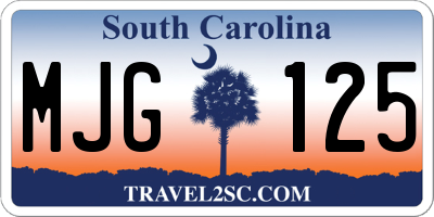 SC license plate MJG125