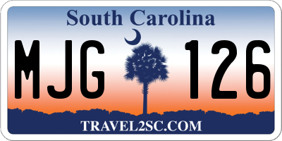SC license plate MJG126