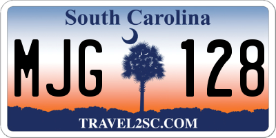 SC license plate MJG128