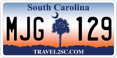 SC license plate MJG129