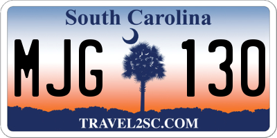 SC license plate MJG130