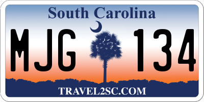 SC license plate MJG134