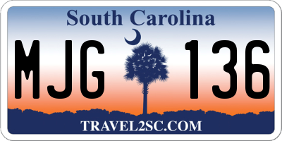 SC license plate MJG136