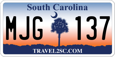 SC license plate MJG137