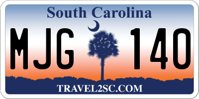 SC license plate MJG140