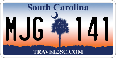 SC license plate MJG141