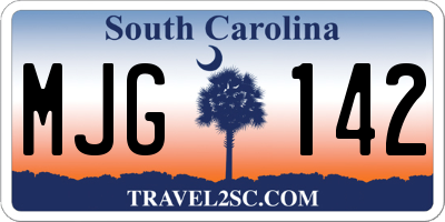 SC license plate MJG142