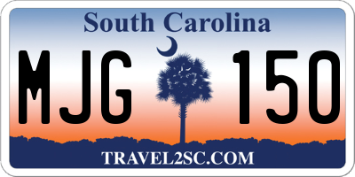 SC license plate MJG150
