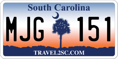 SC license plate MJG151