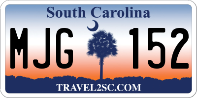 SC license plate MJG152