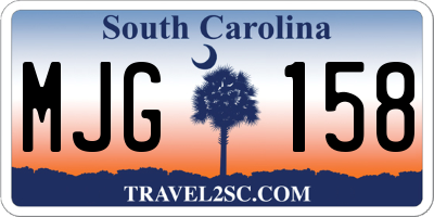 SC license plate MJG158