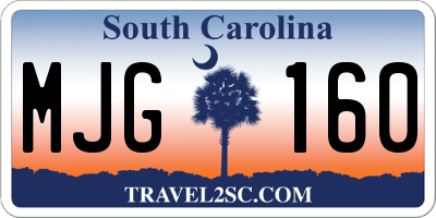 SC license plate MJG160