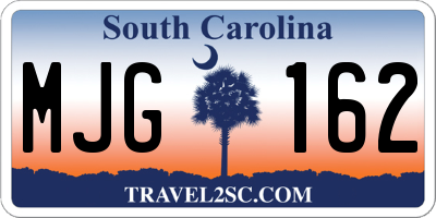 SC license plate MJG162
