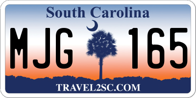 SC license plate MJG165