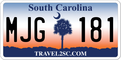 SC license plate MJG181