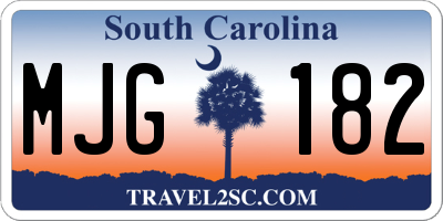 SC license plate MJG182