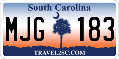 SC license plate MJG183