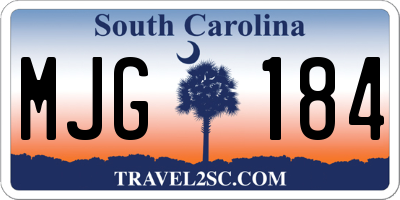 SC license plate MJG184