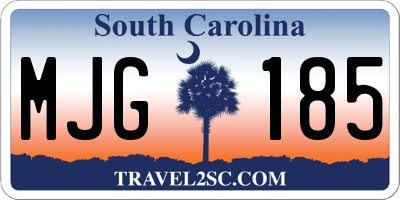SC license plate MJG185