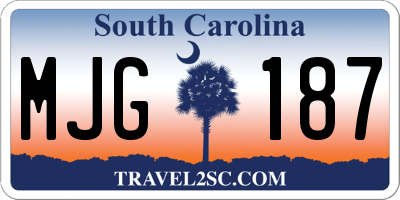 SC license plate MJG187