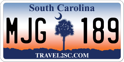 SC license plate MJG189