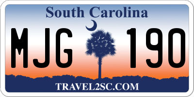 SC license plate MJG190