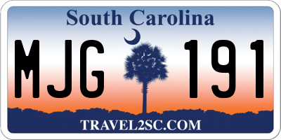 SC license plate MJG191