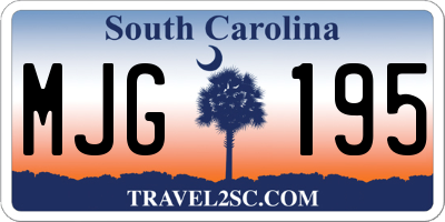 SC license plate MJG195