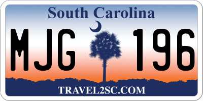 SC license plate MJG196