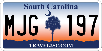 SC license plate MJG197
