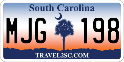 SC license plate MJG198
