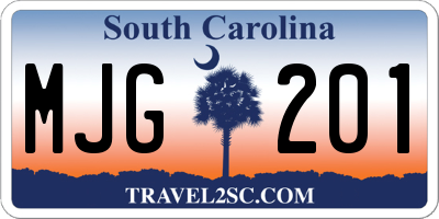 SC license plate MJG201