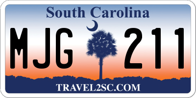 SC license plate MJG211