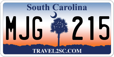 SC license plate MJG215