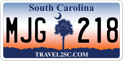 SC license plate MJG218