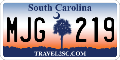 SC license plate MJG219