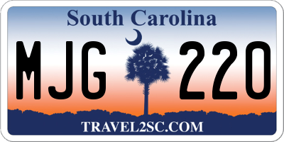 SC license plate MJG220