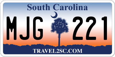 SC license plate MJG221