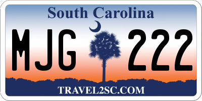 SC license plate MJG222